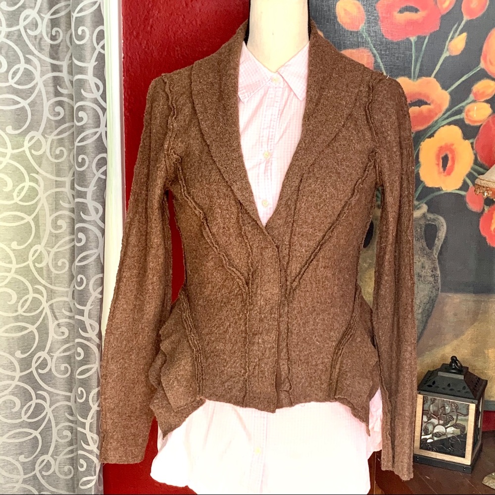 Vivienne Tam viscose/wool blend brown jacket
